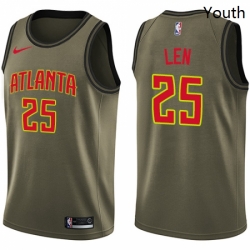 Youth Nike Atlanta Hawks 25 Alex Len Swingman Green Salute to Service NBA Jersey 