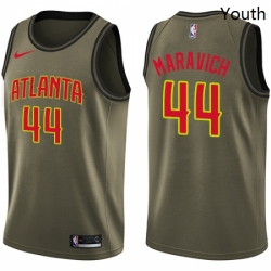 Youth Nike Atlanta Hawks 44 Pete Maravich Swingman Green Salute to Service NBA Jersey