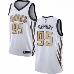 Youth Nike Atlanta Hawks 95 DeAndre Bembry Swingman White NBA Jersey City Edition