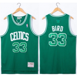 Men Boston Celtics 33 Larry Bird Green Throwback Basketball Jersey