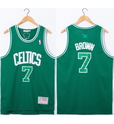 Men Boston Celtics 7 Jaylen Brown Green Stitched Jersey