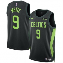 Men Boston Celtics 9 Derrick White Black 2024 25 City Edition Stitched Basketball Jersey