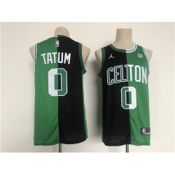 Men's Boston Celtics #0 Jayson Tatum 2022 Green Black Stitched Jersey