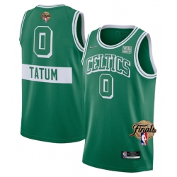 Men's Boston Celtics #0 Jayson Tatum 2022 Green NBA Finals Stitched Jersey