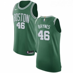 Youth Nike Boston Celtics 46 Aron Baynes Authentic GreenWhite No Road NBA Jersey Icon Edition 