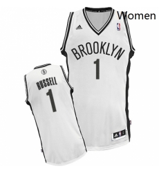 Womens Adidas Brooklyn Nets 1 DAngelo Russell Swingman White Home NBA Jersey