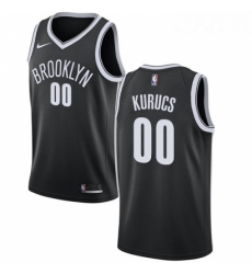 Womens Nike Brooklyn Nets 00 Rodions Kurucs Swingman Black NBA Jersey Icon Edition 