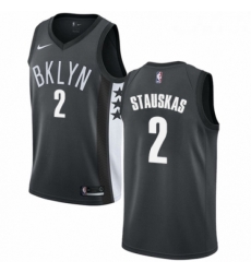 Womens Nike Brooklyn Nets 2 Nik Stauskas Swingman Gray NBA Jersey Statement Edition 