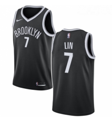 Womens Nike Brooklyn Nets 7 Jeremy Lin Swingman Black Road NBA Jersey Icon Edition