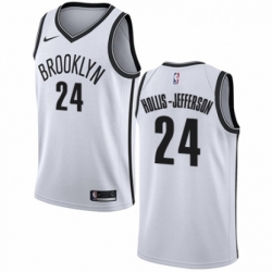 Youth Nike Brooklyn Nets 24 Rondae Hollis Jefferson Authentic White NBA Jersey Association Edition