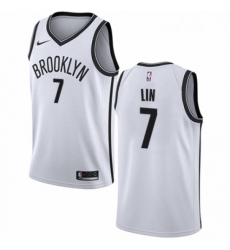 Youth Nike Brooklyn Nets 7 Jeremy Lin Authentic White NBA Jersey Association Edition