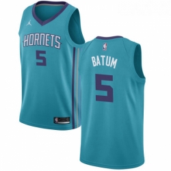 Womens Nike Jordan Charlotte Hornets 5 Nicolas Batum Swingman Teal NBA Jersey Icon Edition