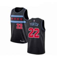 Mens Chicago Bulls 22 Otto Porter Authentic Black Basketball Jersey City Edition 