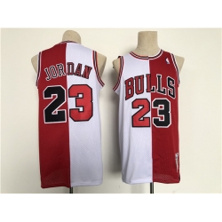 Men's Chicago Bulls #23 Michael Jordan Red White Throwback Stitched Jersey