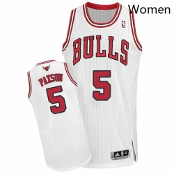 Womens Adidas Chicago Bulls 5 John Paxson Authentic White Home NBA Jersey 