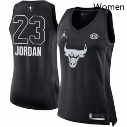 Womens Nike Chicago Bulls 23 Michael Jordan Swingman Black 2018 All Star Game