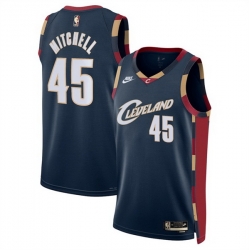 Men Cleveland Cavaliers 45 Donovan Mitchell Navy 2025 Classic Edition Stitched Jersey