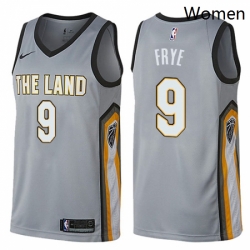 Womens Nike Cleveland Cavaliers 9 Channing Frye Swingman Gray NBA Jersey City Edition