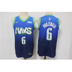 Mavericks 6 Kristaps Porzingis Blue 2020 City Edition Nike Swingman Jersey