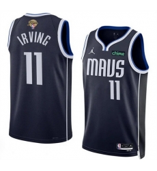 Men Dallas Mavericks 11 Kyrie Irving Navy 2024 Finals Statement Edition Stitched Basketball Jersey