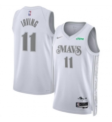 Men Dallas Mavericks 11 Kyrie Irving White 2024 25 City Edition Stitched Basketball Jersey