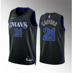 Men Dallas Mavericks 21 Daniel Gafford Black 2023 24 City Edition Stitched Basketball Jersey