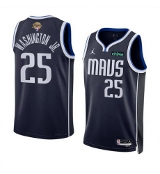 Men Dallas Mavericks 25 P J  Washington Jr  Navy 2024 Finals Statement Edition Stitched Basketball Jersey