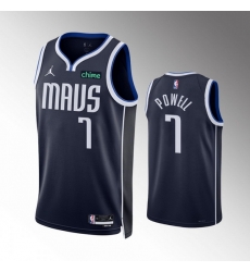 Men Dallas Mavericks 7 Dwight Powell Navy Statement Edition Stitched Basketball Jersey