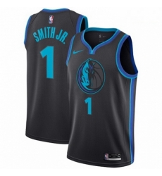 Mens Nike Dallas Mavericks 1 Dennis Smith Jr Swingman Charcoal NBA Jersey City Edition