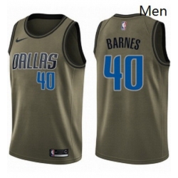 Mens Nike Dallas Mavericks 40 Harrison Barnes Swingman Green Salute to Service NBA Jersey