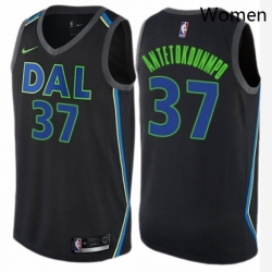 Womens Nike Dallas Mavericks 37 Kostas Antetokounmpo Swingman Black NBA Jersey City Edition 