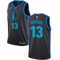 Youth Nike Dallas Mavericks 13 Jalen Brunson Swingman Charcoal NBA Jersey City Edition 