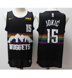 Men Nuggets 15 Nikola Jokic Black City Edition Jersey