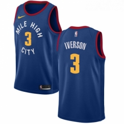 Womens Nike Denver Nuggets 3 Allen Iverson Swingman Light Blue Alternate NBA Jersey Statement Edition