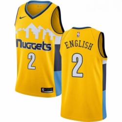 Youth Nike Denver Nuggets 2 Alex English Swingman Gold Alternate NBA Jersey Statement Edition