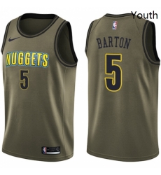 Youth Nike Denver Nuggets 5 Will Barton Swingman Green Salute to Service NBA Jersey