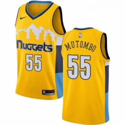 Youth Nike Denver Nuggets 55 Dikembe Mutombo Swingman Gold Alternate NBA Jersey Statement Edition