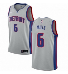 Mens Nike Detroit Pistons 6 Terry Mills Swingman Silver NBA Jersey Statement Edition