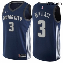 Womens Nike Detroit Pistons 3 Ben Wallace Swingman Navy Blue NBA Jersey City Edition