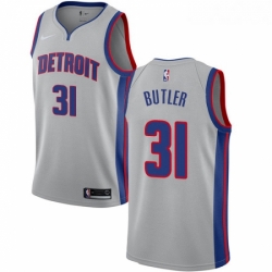 Womens Nike Detroit Pistons 31 Caron Butler Authentic Silver NBA Jersey Statement Edition