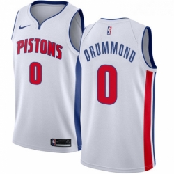 Youth Nike Detroit Pistons 0 Andre Drummond Authentic White Home NBA Jersey Association Edition