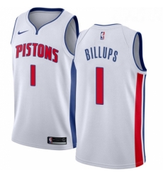 Youth Nike Detroit Pistons 1 Chauncey Billups Authentic White Home NBA Jersey Association Edition