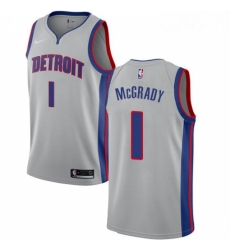 Youth Nike Detroit Pistons 1 Tracy McGrady Authentic Silver NBA Jersey Statement Edition