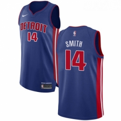 Youth Nike Detroit Pistons 14 Ish Smith Authentic Royal Blue Road NBA Jersey Icon Edition