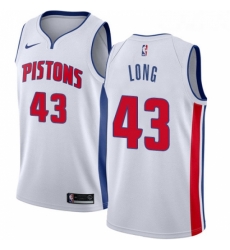 Youth Nike Detroit Pistons 43 Grant Long Authentic White Home NBA Jersey Association Edition