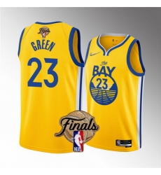 Men Golden State Warriors 23 Draymond Green 2022 Yellow NBA Finals Stitched Jersey