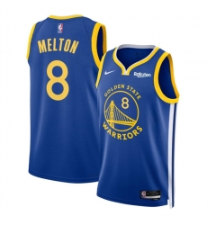 Men Golden State Warriors 8 De u2019Anthony Melton Blue Icon Edition Stitched Basketball Jersey