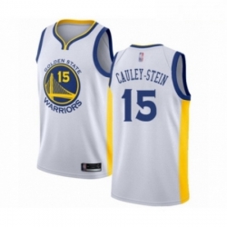 Mens Golden State Warriors 15 Willie Cauley Stein Authentic White Basketball Jersey Association Edition 