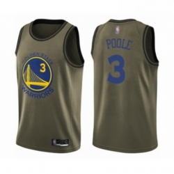 Mens Golden State Warriors 3 Jordan Poole Swingman Green Salute to Service Basketball Jersey 