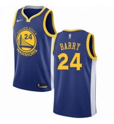 Mens Nike Golden State Warriors 24 Rick Barry Swingman Royal Blue Road NBA Jersey Icon Edition